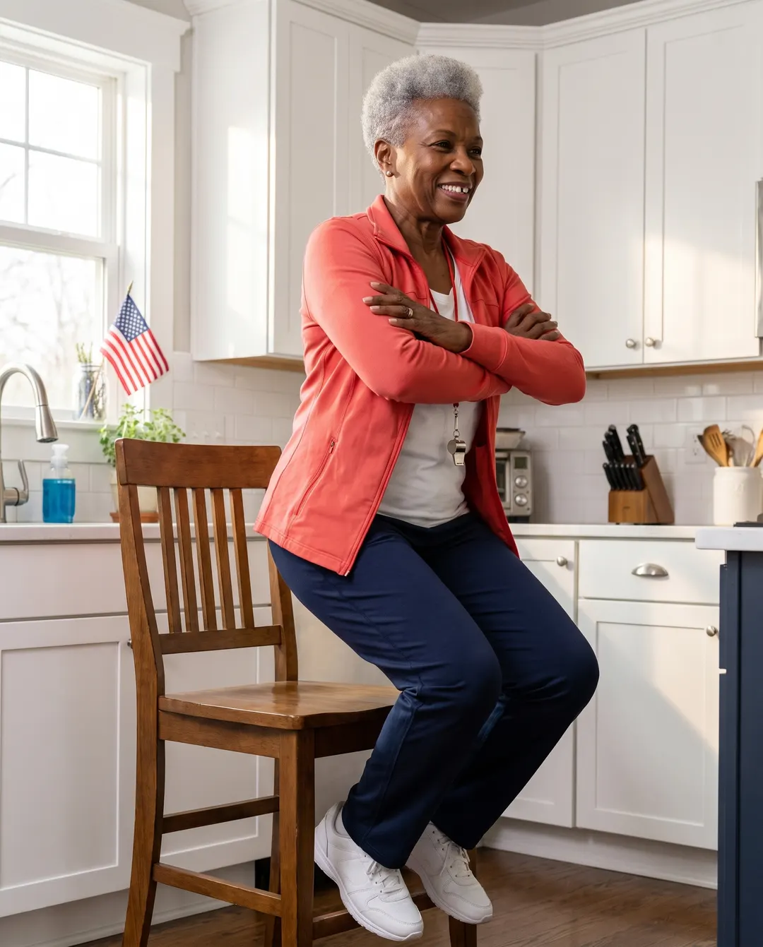 Coach Carol in her kitchen